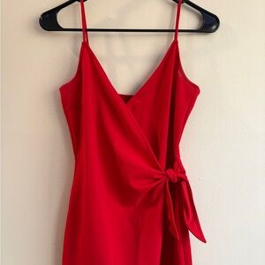 Divided Vibrant Red Dress
